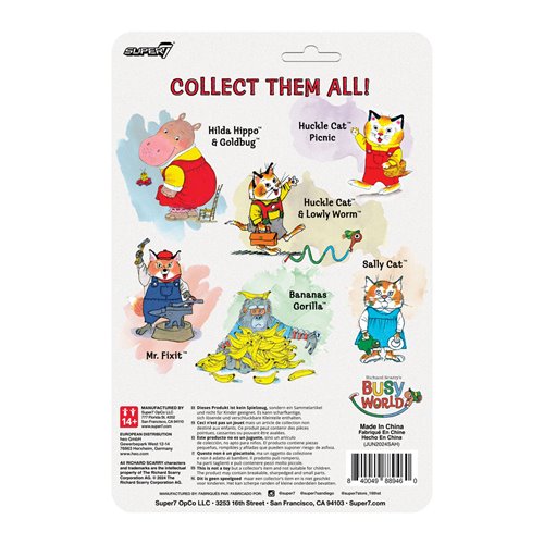 Richard Scarry Huckle Cat (Overalls) 3 3/4-Inch ReAction Figure