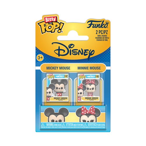 Disney Mickey Mouse and Minnie Mouse Funko Bitty Pop! Mini-Figure 2-Pack