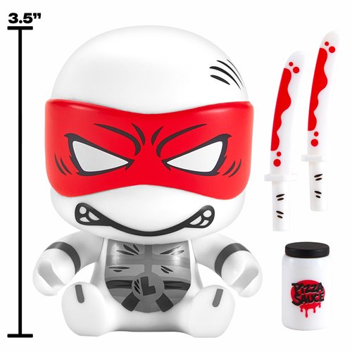 TMNT Cheekys Vinyl Figures – Playmates B&W w/ Red Accents - Set of 4