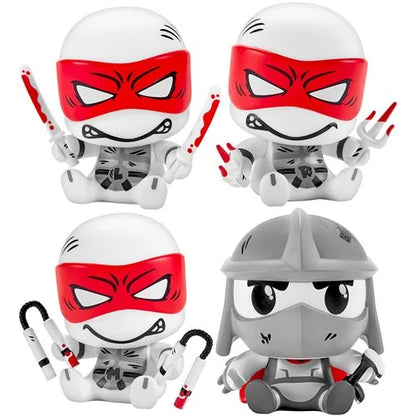 TMNT Cheekys Vinyl Figures – Playmates B&W w/ Red Accents - Set of 4