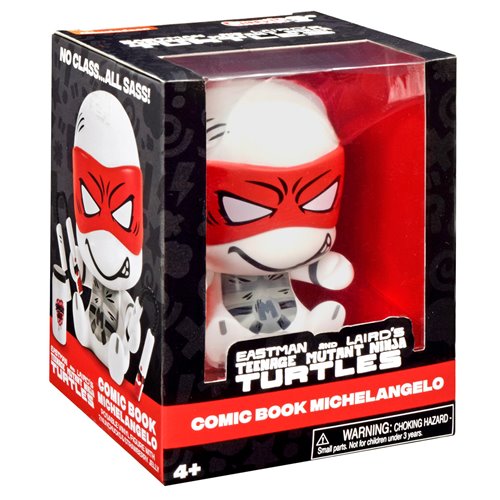 TMNT Cheekys Vinyl Figures – Playmates B&W w/ Red Accents - Set of 4