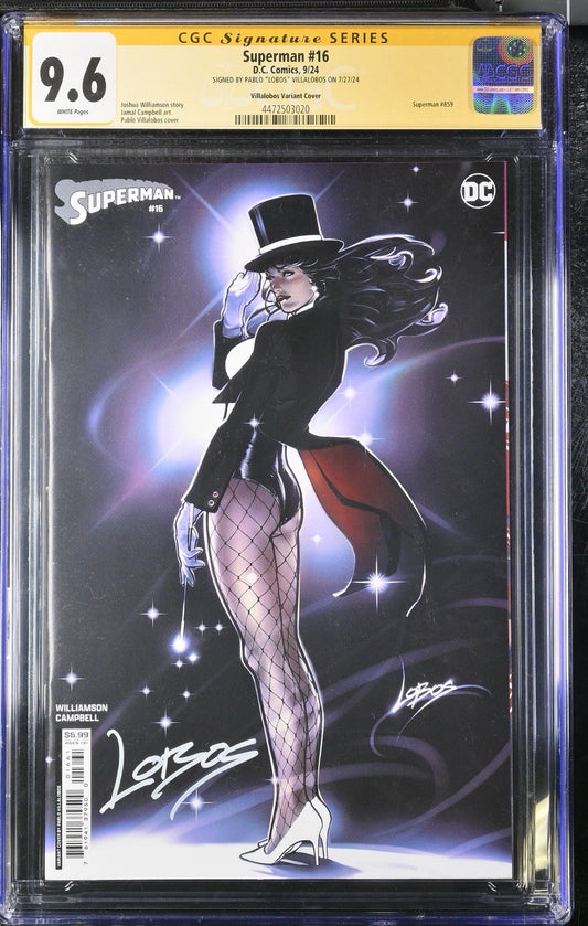 DC Superman #16 Signed Pablo "Lobos" Villalobos CGC 9.6